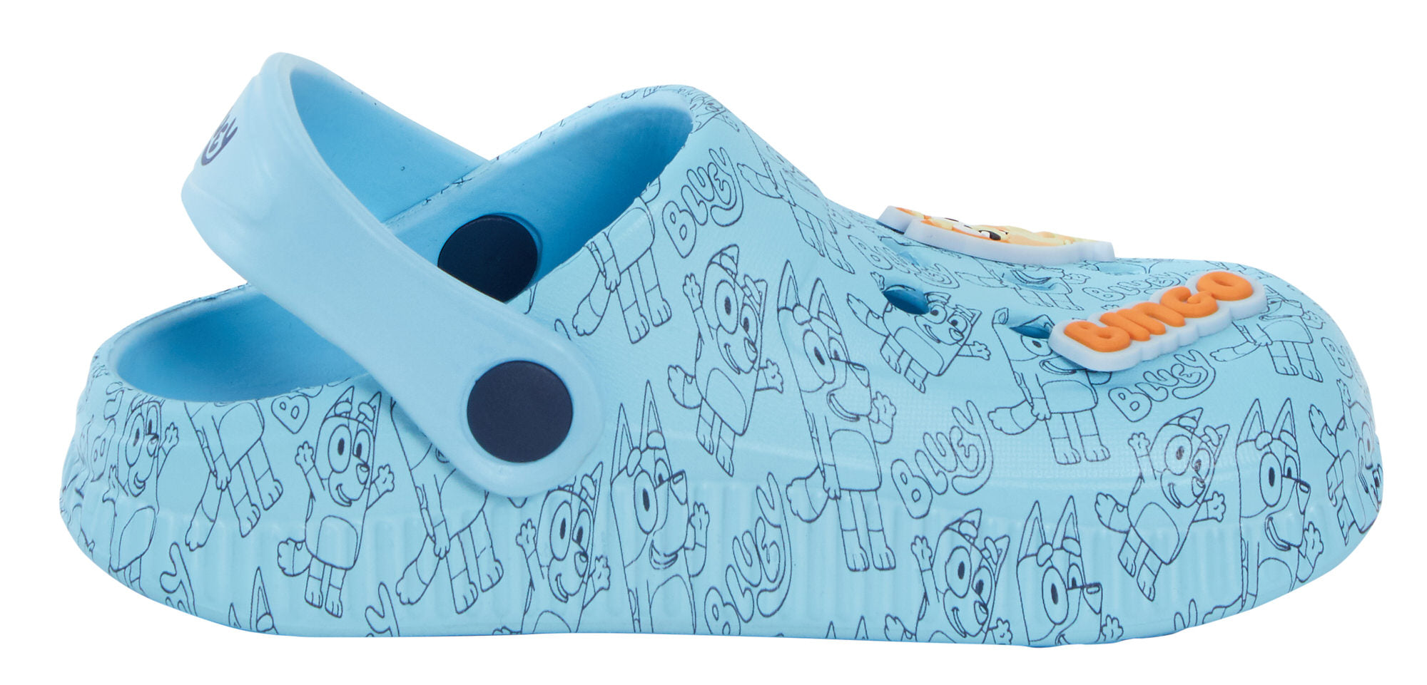 Girls Boys Bluey Clogs Sandals + Charms Kids Summer Sliders + Strap Beach Shoes