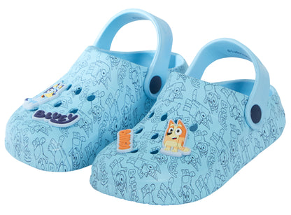 Girls Boys Bluey Clogs Sandals + Charms Kids Summer Sliders + Strap Beach Shoes