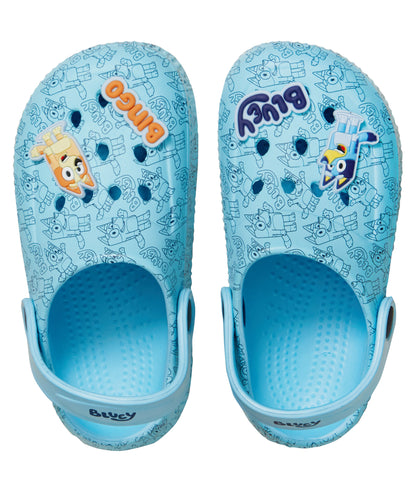 Girls Boys Bluey Clogs Sandals + Charms Kids Summer Sliders + Strap Beach Shoes