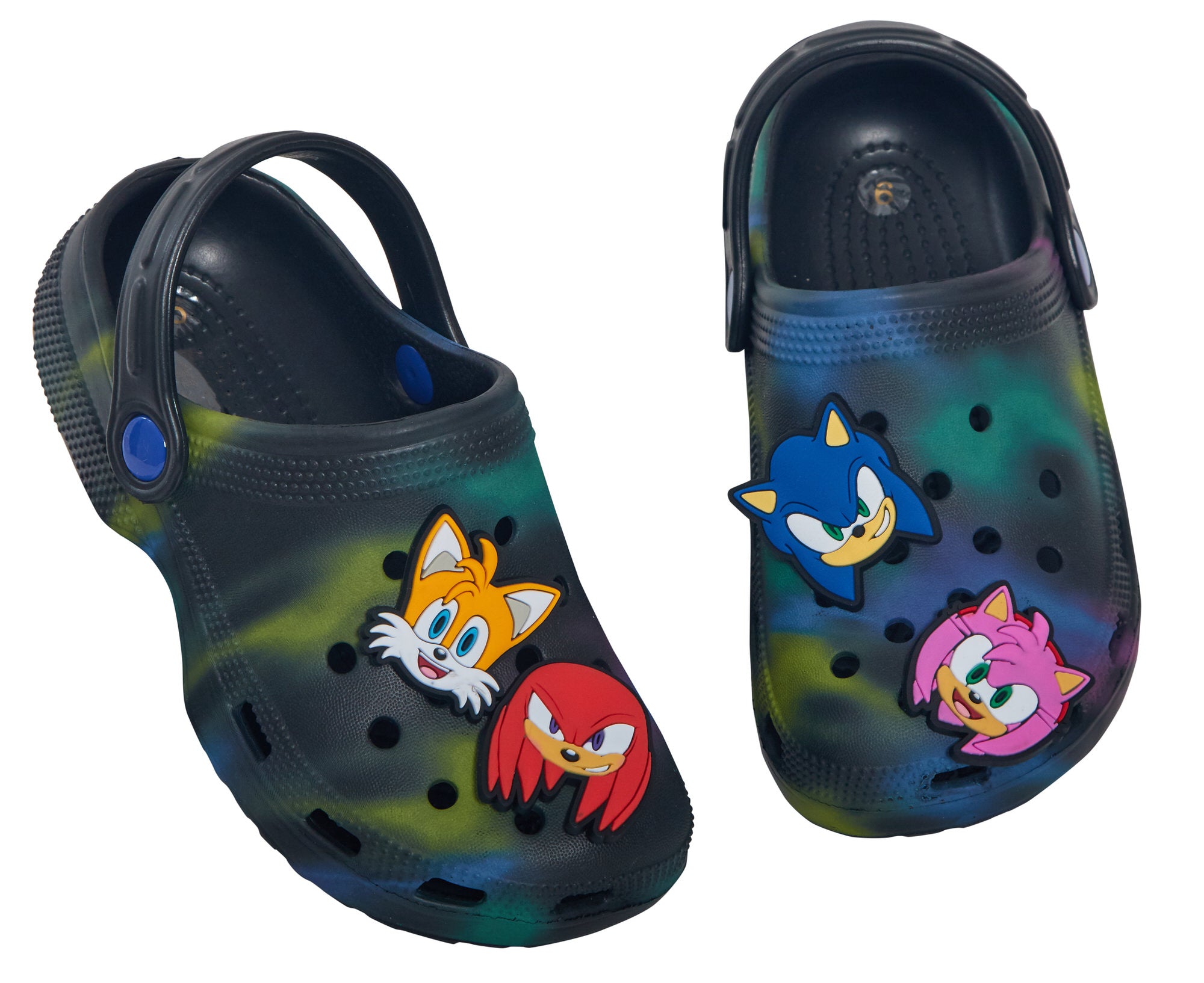 Boys Sonic The Hedgehog Clogs + Charms Sandals Kids Summer Sliders Beach Shoes