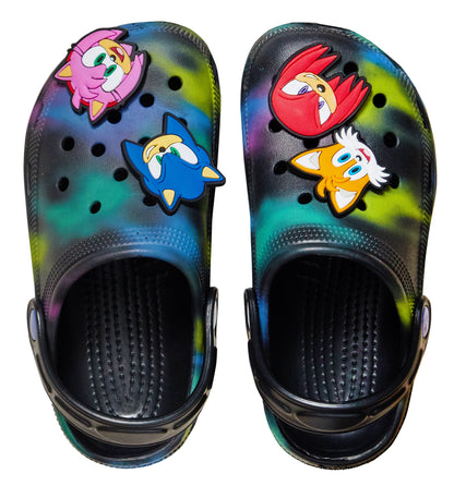 Boys Sonic The Hedgehog Clogs + Charms Sandals Kids Summer Sliders Beach Shoes