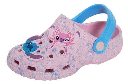 Girls Disney Stitch Clogs Sandals + Charms Kids Angel Summer Sliders Beach Shoes