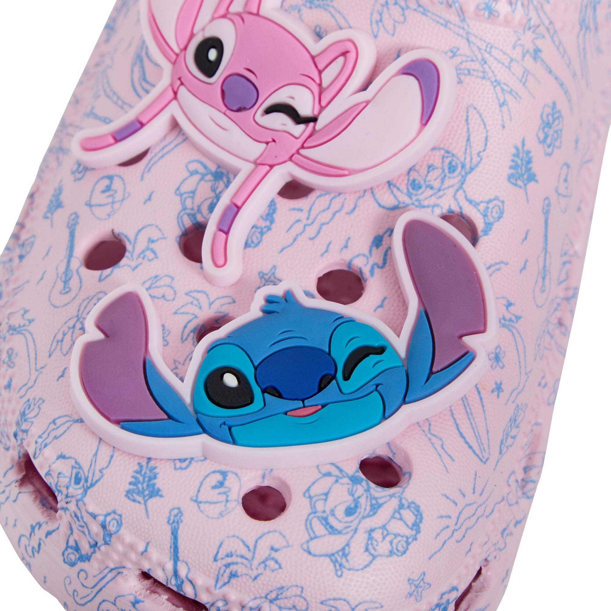 Girls Disney Stitch Clogs Sandals + Charms Kids Angel Summer Sliders Beach Shoes