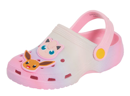 Girls Pokemon Clogs + Charms Kids Sandals Pikachu Eevee Sliders Beach Shoes