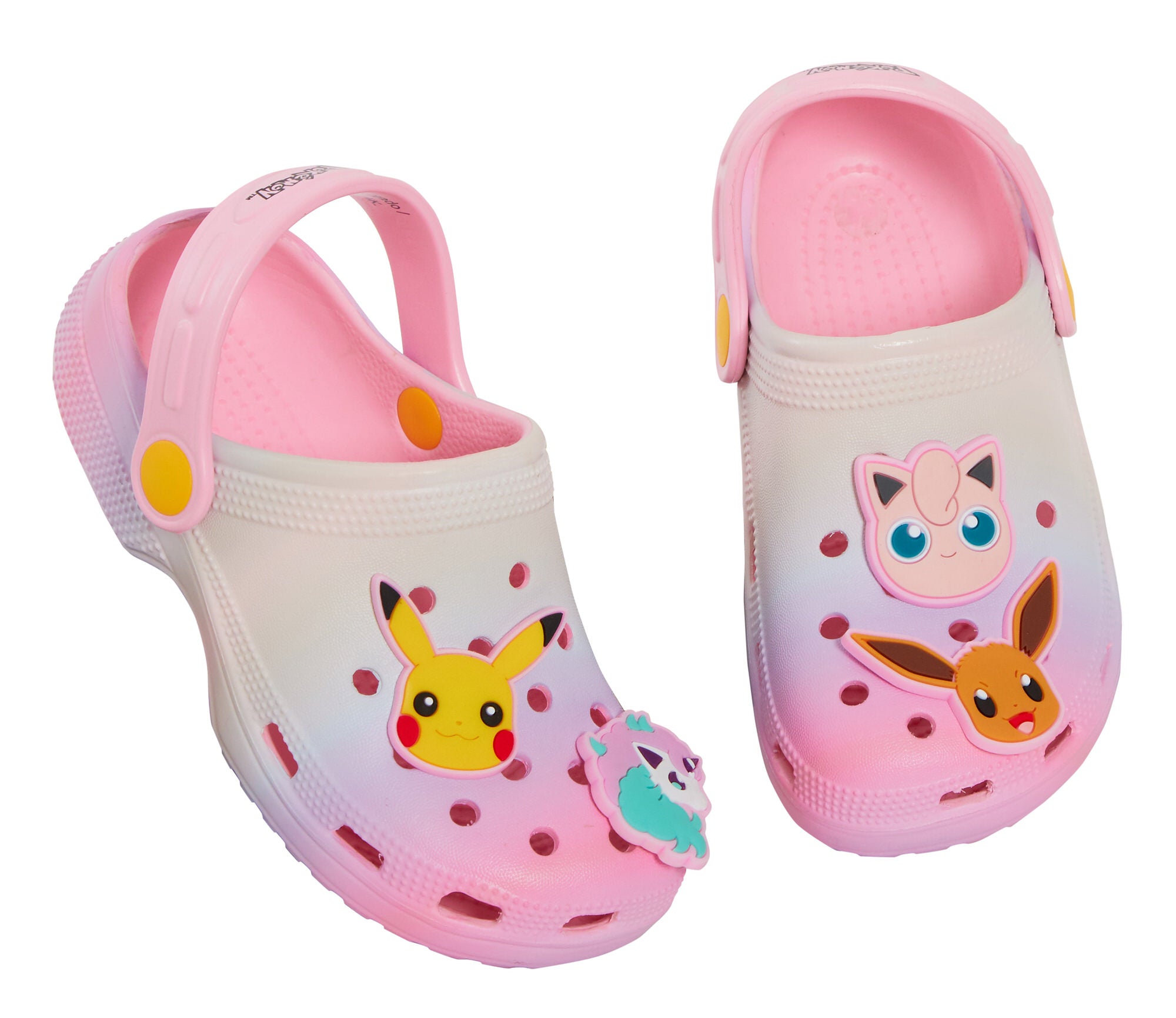 Girls Pokemon Clogs + Charms Kids Sandals Pikachu Eevee Sliders Beach Shoes