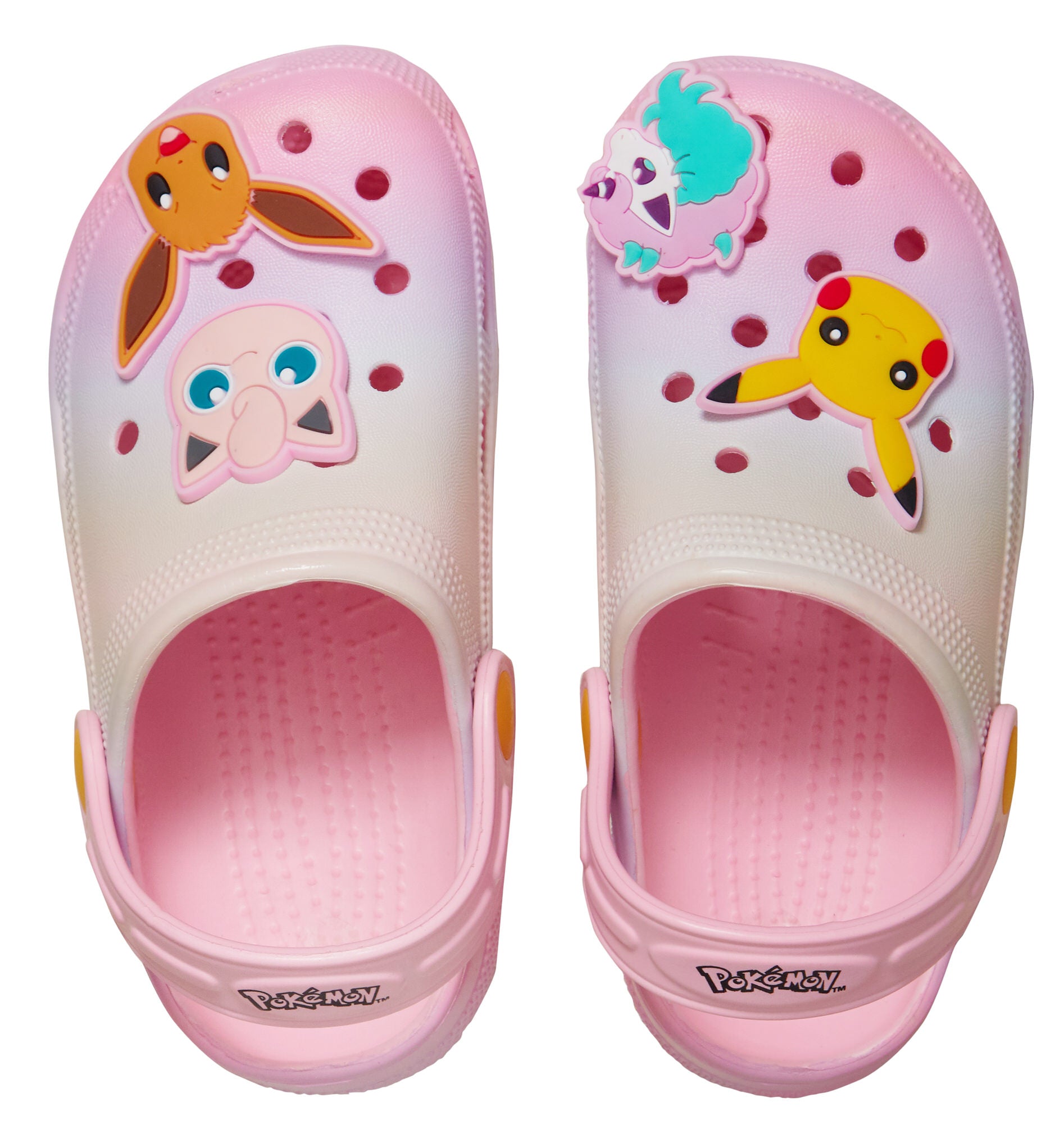 Girls Pokemon Clogs + Charms Kids Sandals Pikachu Eevee Sliders Beach Shoes