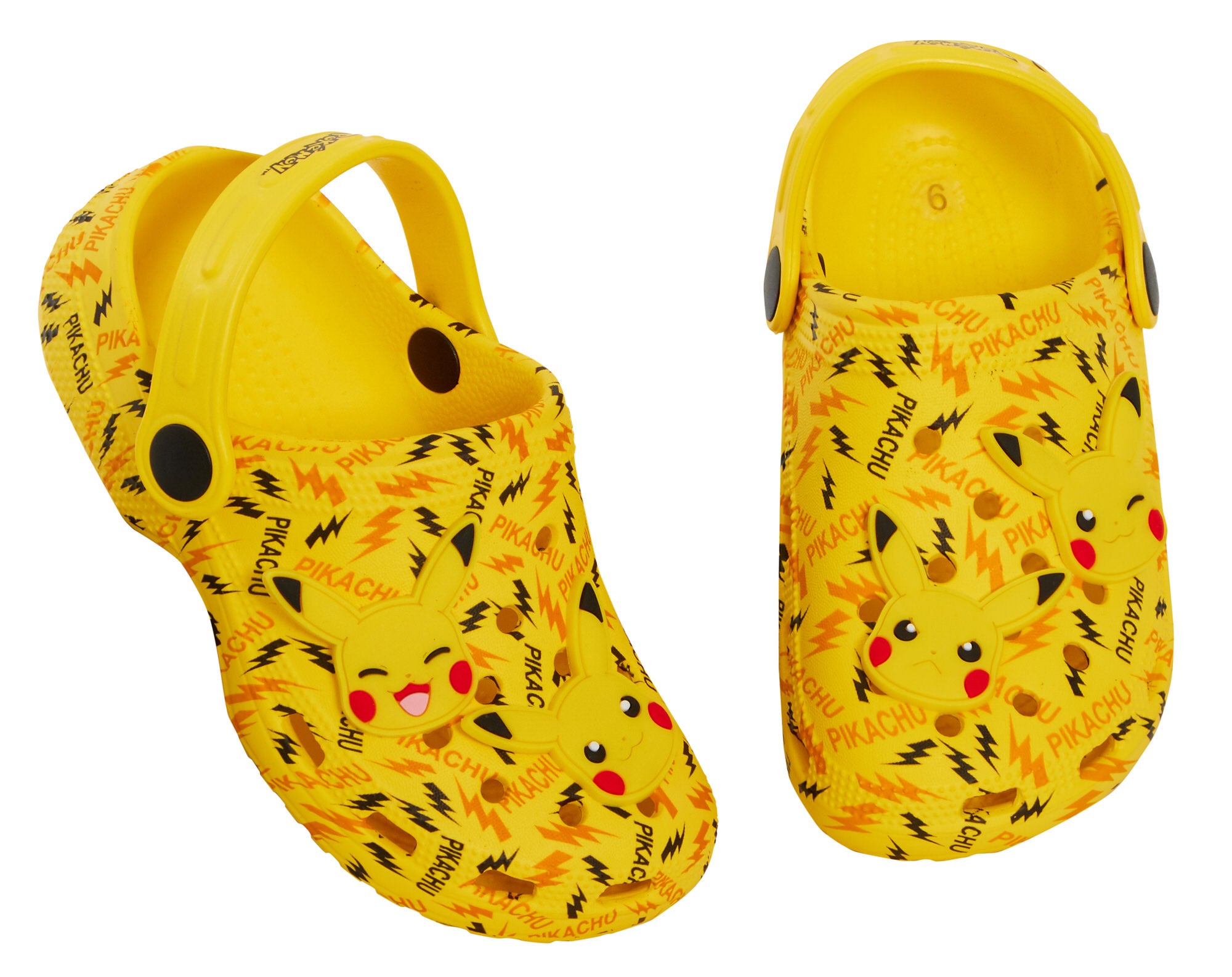 Pokemon Pikachu Clogs + Charms Kids Sandals Boys Girls Sliders Strap Beach Shoes