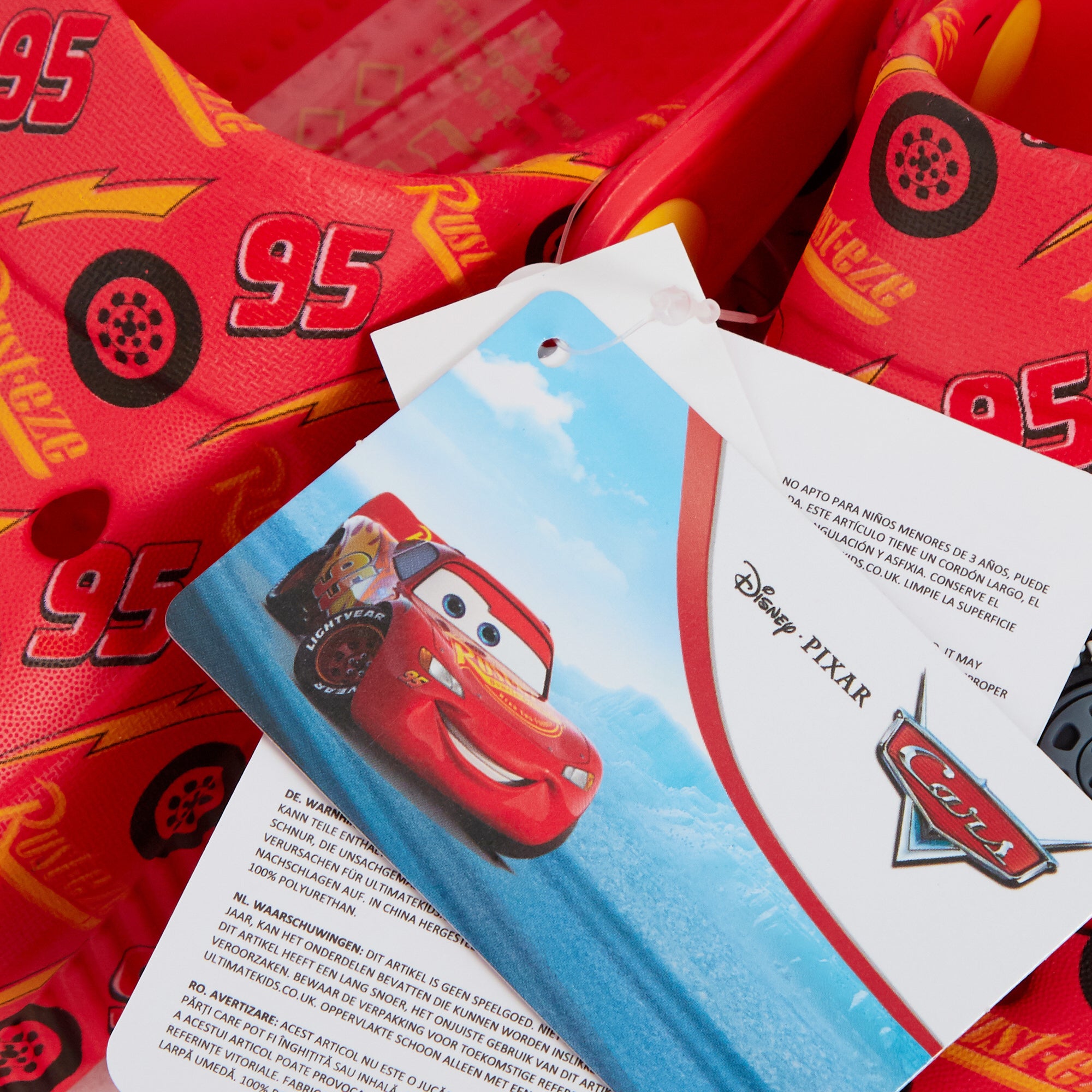 Boys Disney Cars Clogs + Charms Kids Sandals Lightning McQueen Sliders + Strap