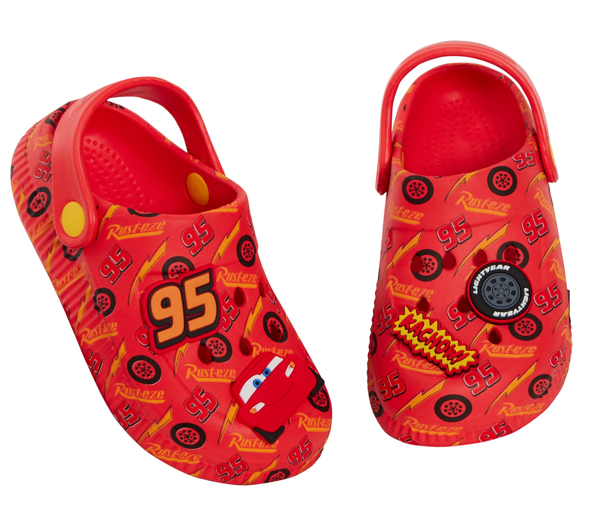 Boys Disney Cars Clogs + Charms Kids Sandals Lightning McQueen Sliders + Strap