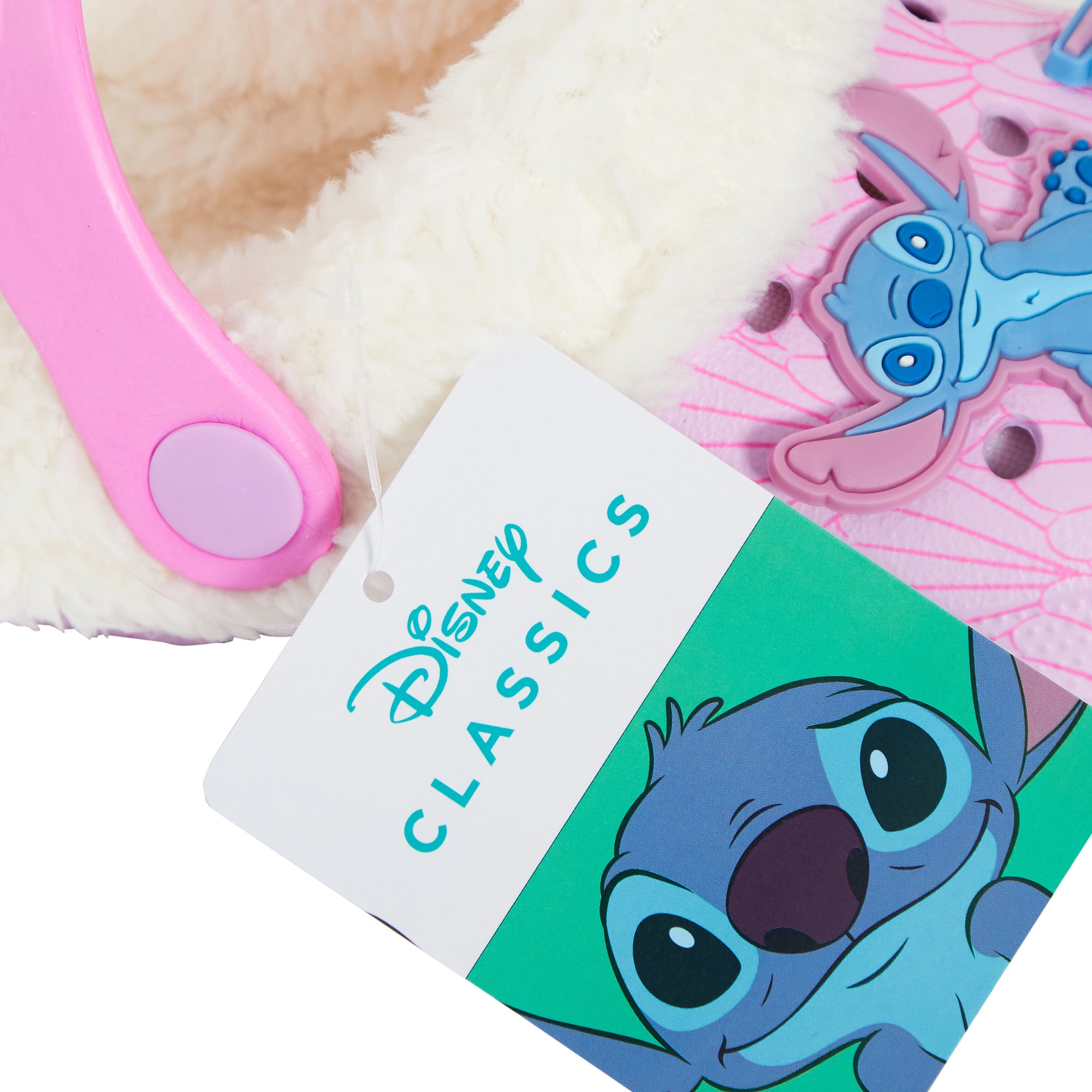 Girls Disney Stitch Clogs Borg Fleece Fur Lined with Charms Slippers House Shoes