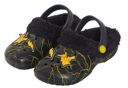 Pokemon Pikachu Clogs Borg Fur Fleece Lined with Charms Slippers House Shoes