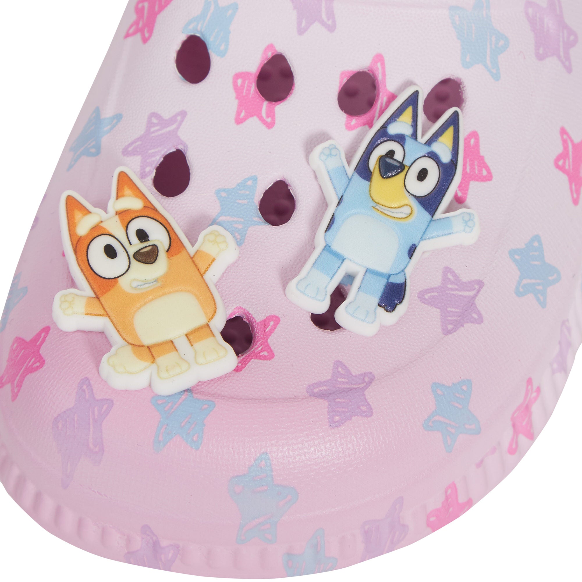 Girls Pink Bluey Clogs Sandals + Charms Badges Kids Summer Sliders Beach Shoes