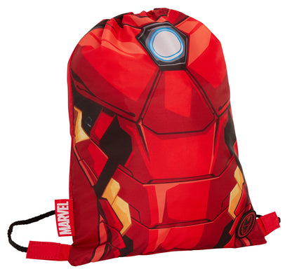 Boys Marvel Iron Man Drawstring Gym Bag Avengers Sports Swimming PE Kit Backpack