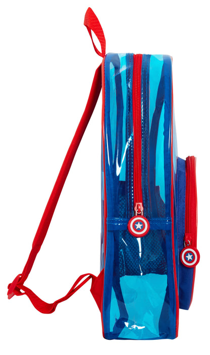 Captain America Transparent Backpack Boys Swimming Bag Clear School Rucksack