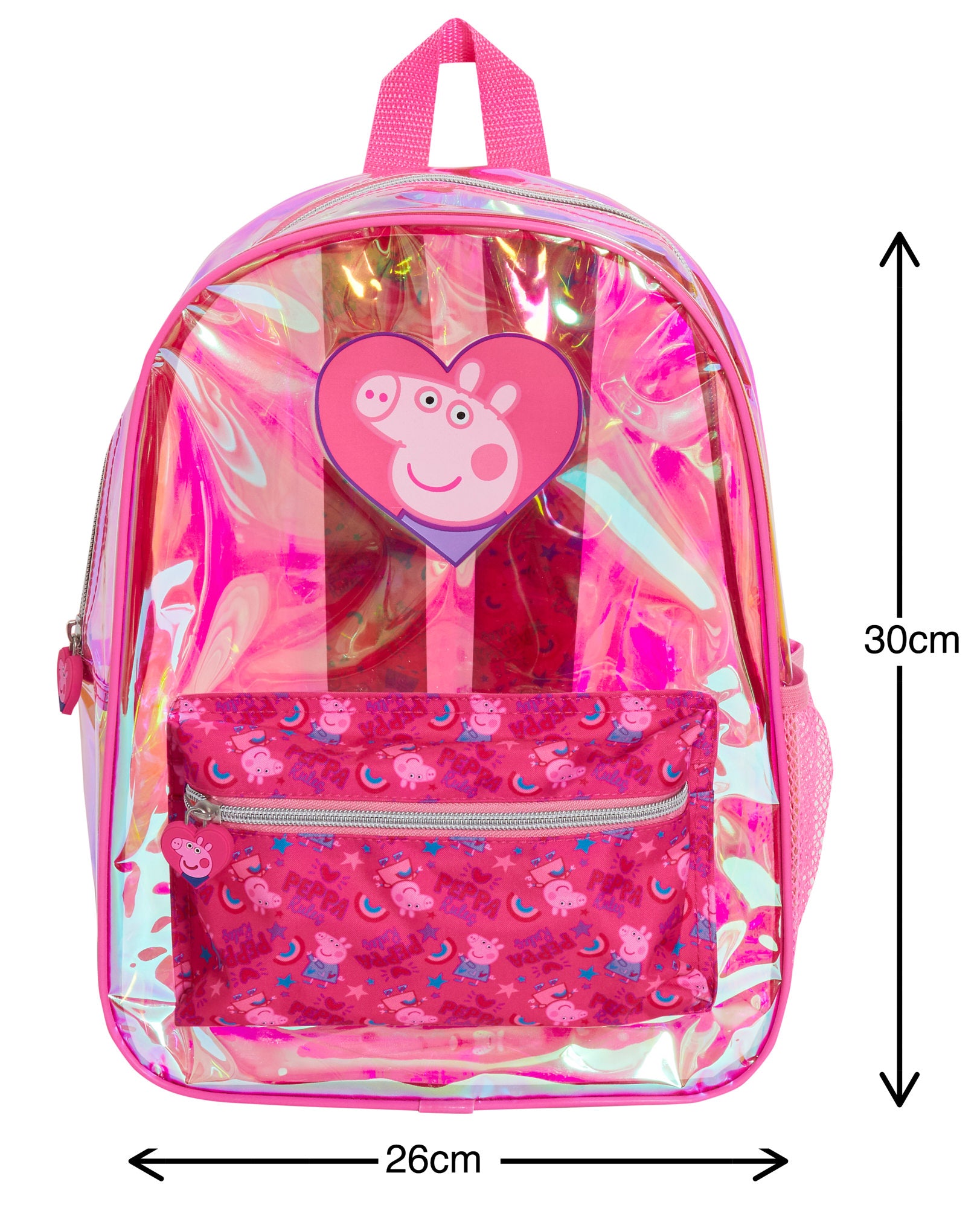 Peppa Pig Transparent Backpack Girls Swim Bag Kids Clear Wipeable Nursery Bag
