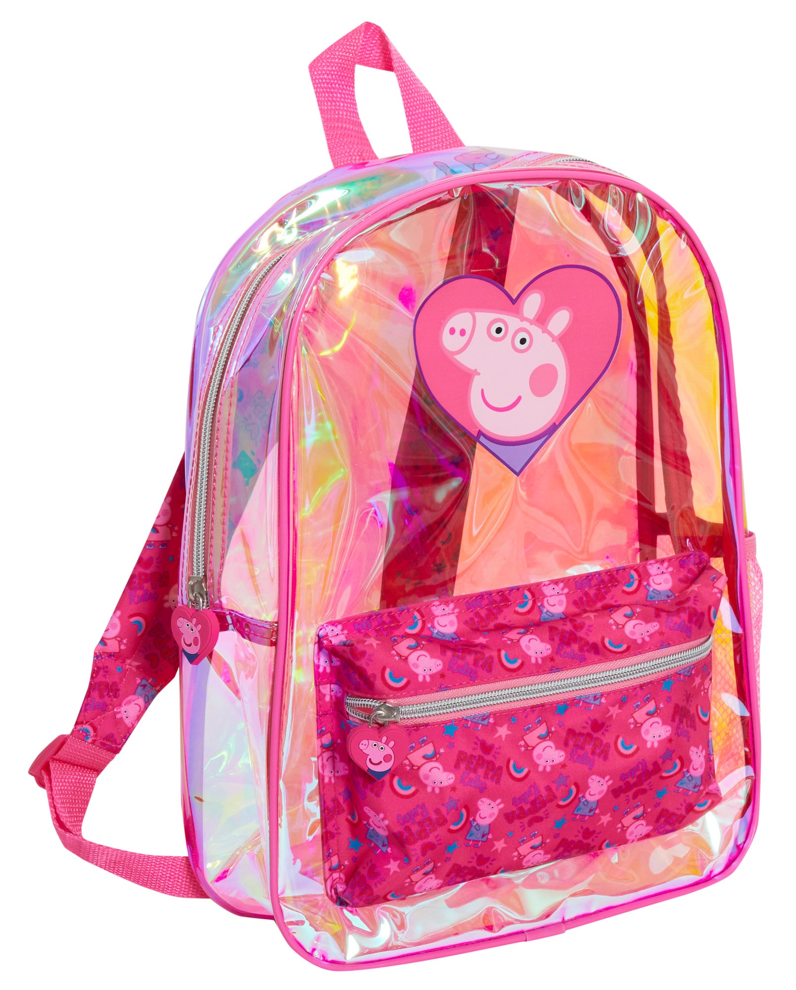 Peppa Pig Transparent Backpack Girls Swim Bag Kids Clear Wipeable Nursery Bag