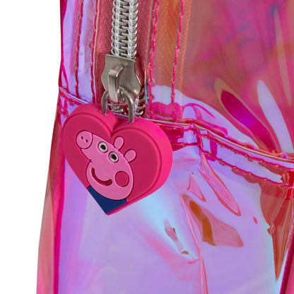 Peppa Pig Transparent Backpack Girls Swim Bag Kids Clear Wipeable Nursery Bag