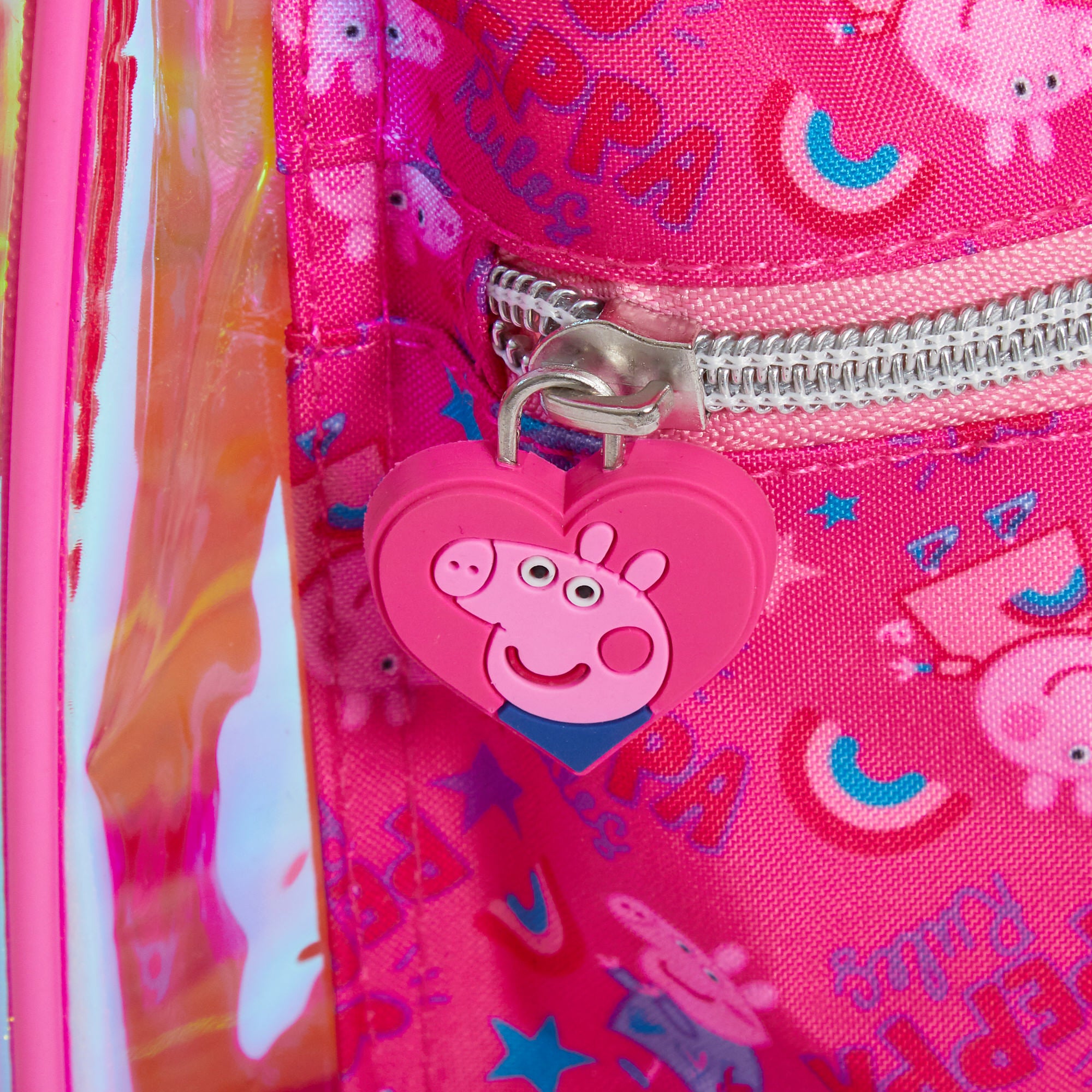 Peppa Pig Transparent Backpack Girls Swim Bag Kids Clear Wipeable Nursery Bag
