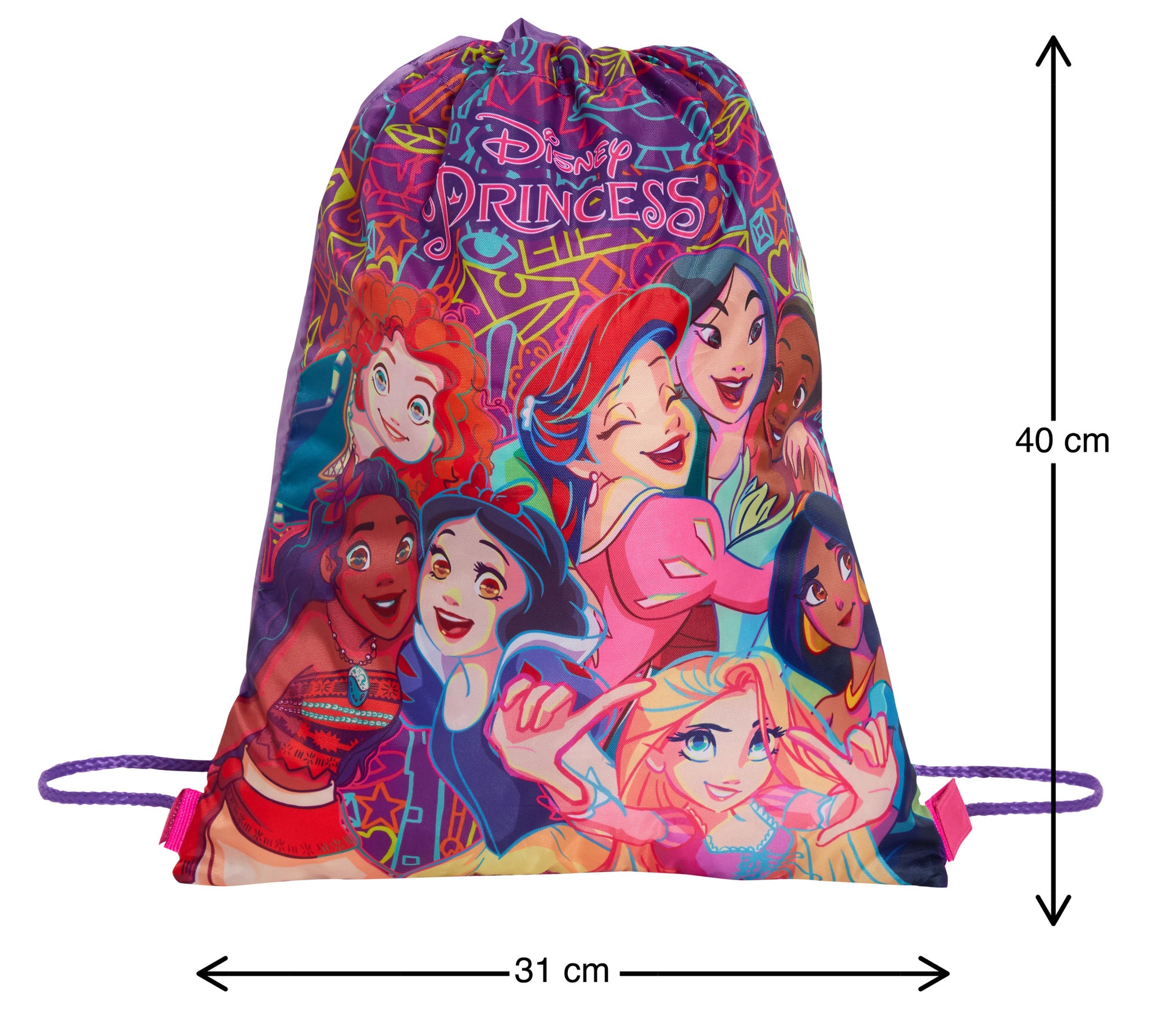 Disney Princess Drawstring Gym Bag Girls Trainer Swim Bag Kids Nursery Backpack