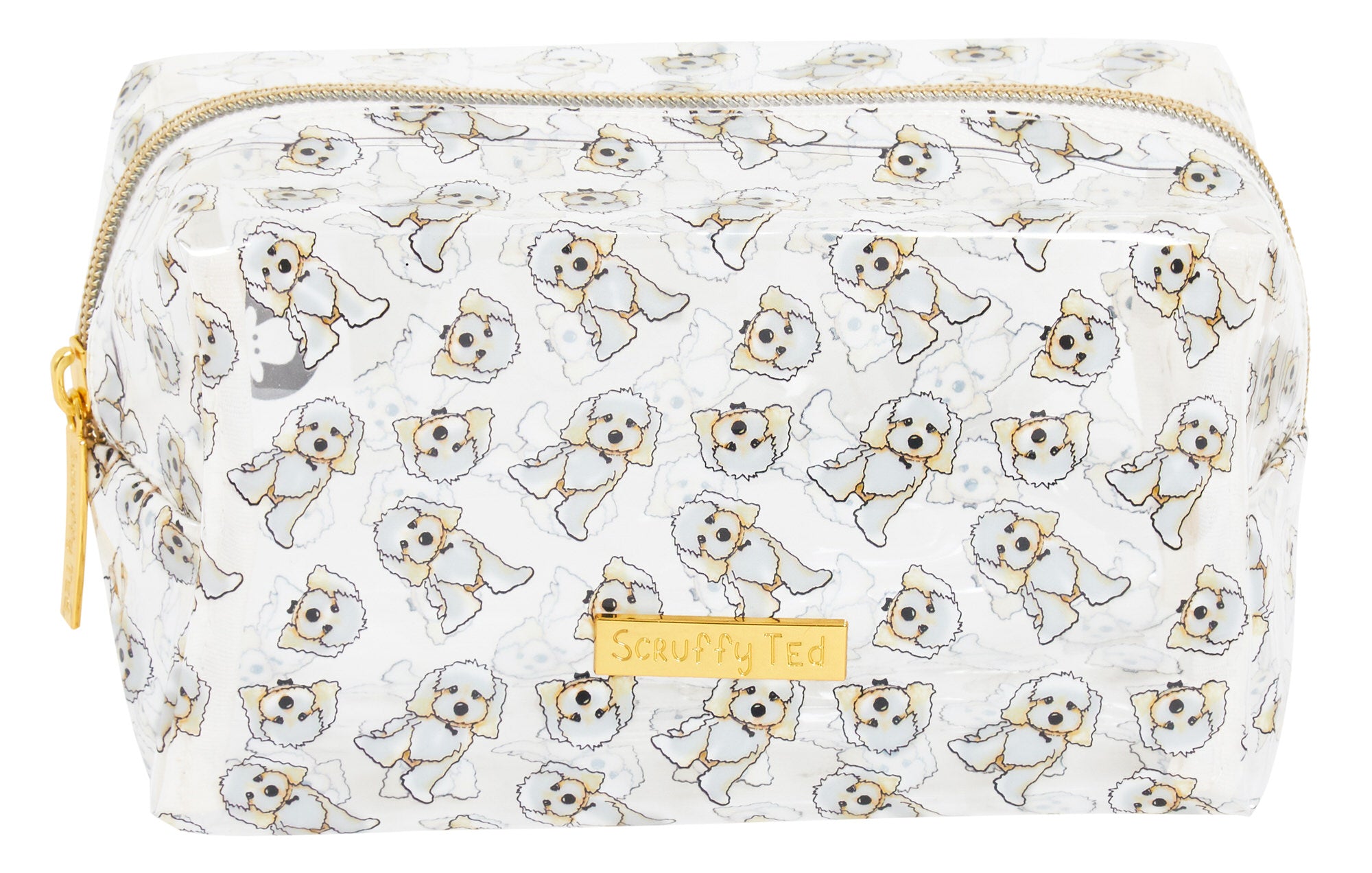 ScruffyTed Clear Cosmetics Bag Girls Cockapoo Make Up Toiletry Bag Pencil Case