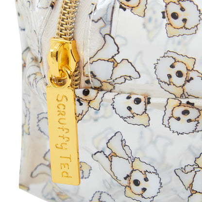 ScruffyTed Clear Cosmetics Bag Girls Cockapoo Make Up Toiletry Bag Pencil Case