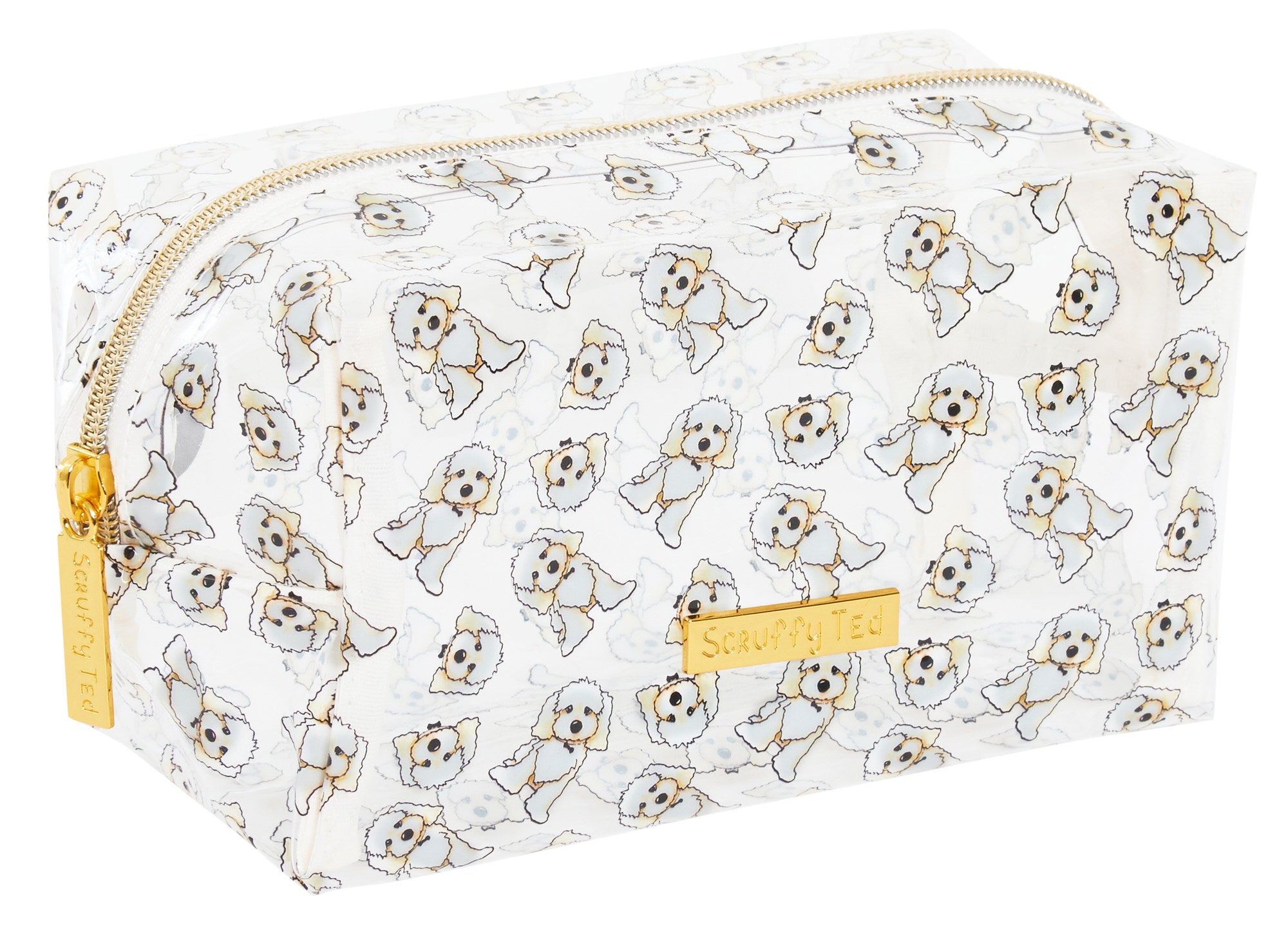 ScruffyTed Clear Cosmetics Bag Girls Cockapoo Make Up Toiletry Bag Pencil Case