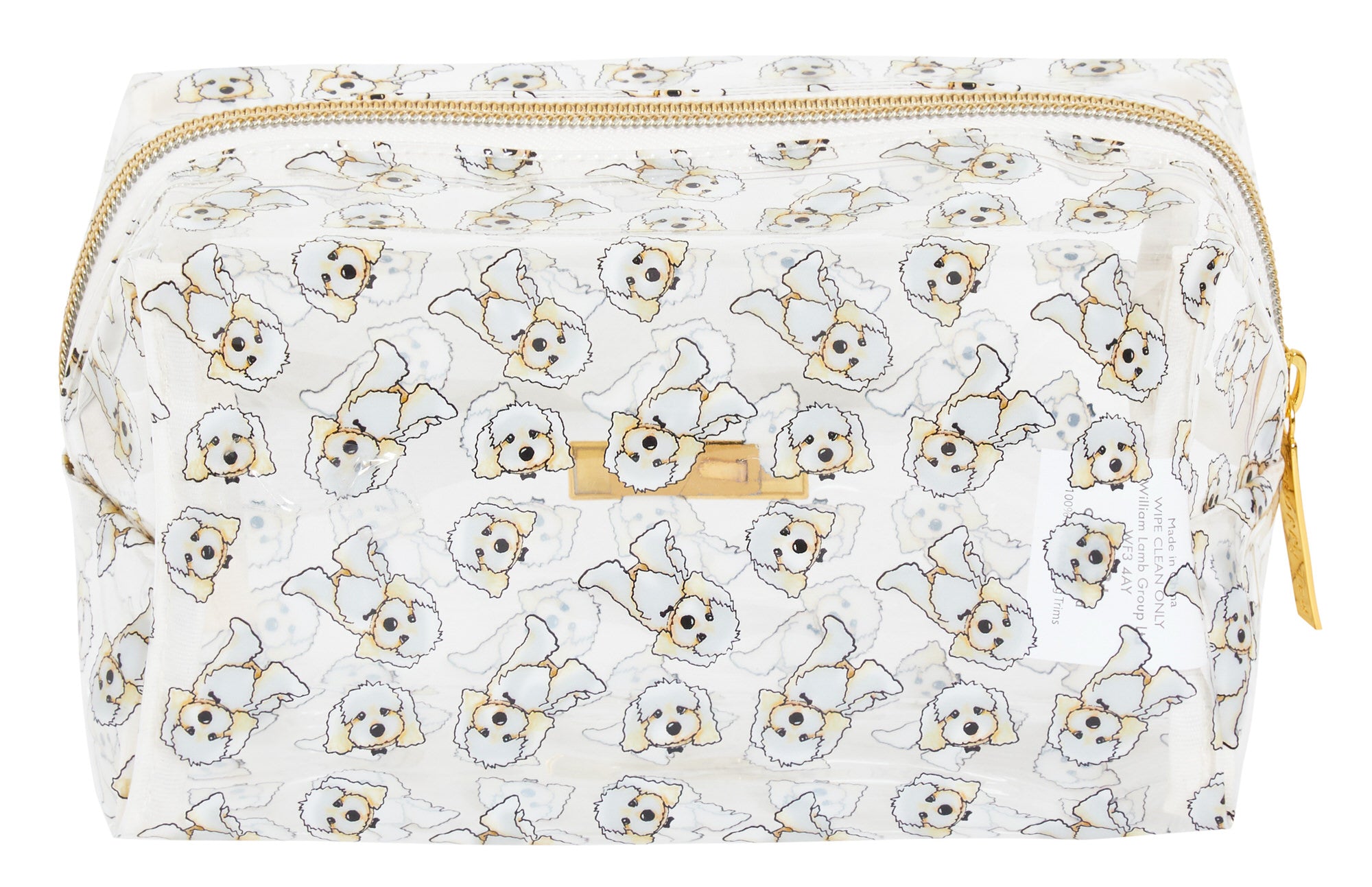 ScruffyTed Clear Cosmetics Bag Girls Cockapoo Make Up Toiletry Bag Pencil Case