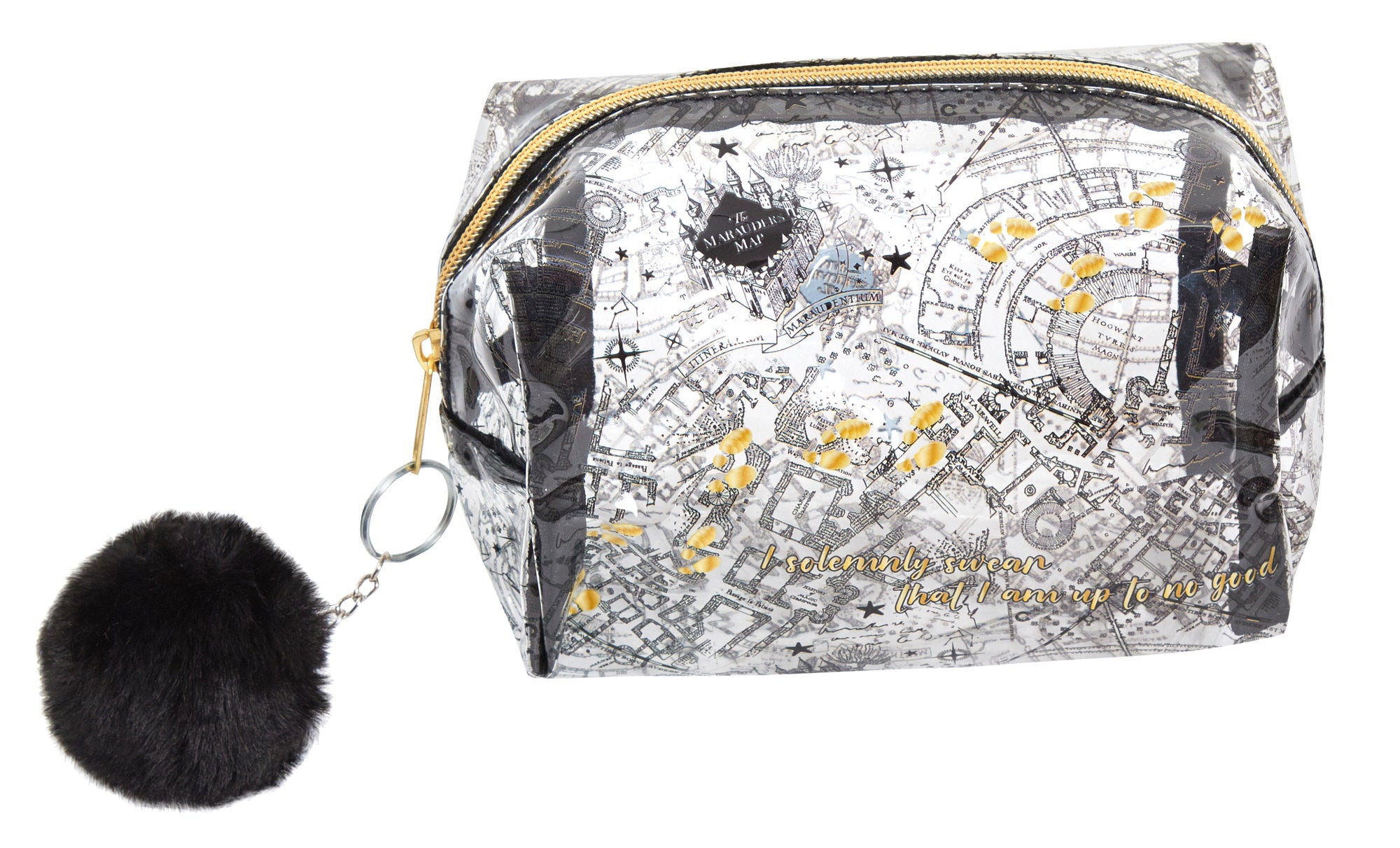 Harry Potter Clear Cosmetics Bag Hogwarts Marauders Map Make Up Bag Pencil Case