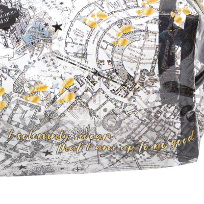 Harry Potter Clear Cosmetics Bag Hogwarts Marauders Map Make Up Bag Pencil Case