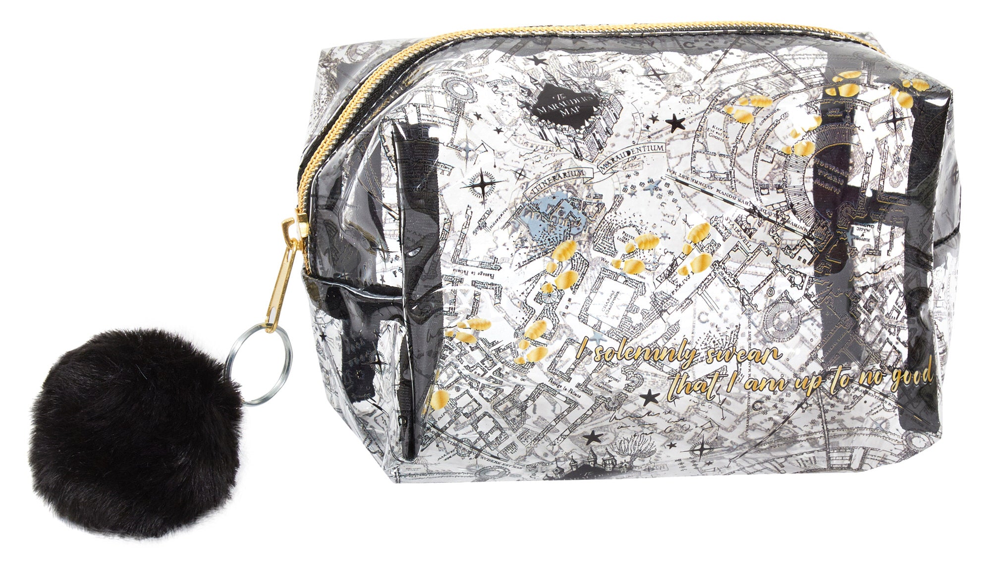 Harry Potter Clear Cosmetics Bag Hogwarts Marauders Map Make Up Bag Pencil Case