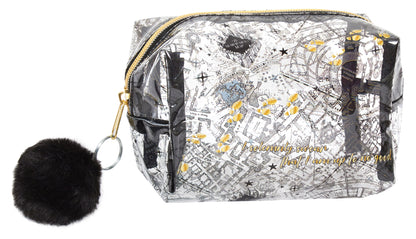 Harry Potter Clear Cosmetics Bag Hogwarts Marauders Map Make Up Bag Pencil Case