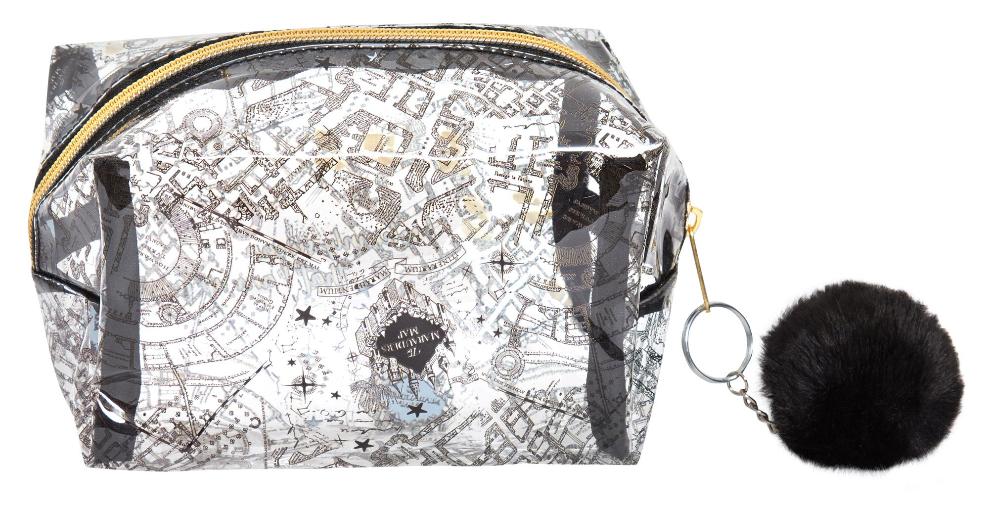 Harry Potter Clear Cosmetics Bag Hogwarts Marauders Map Make Up Bag Pencil Case