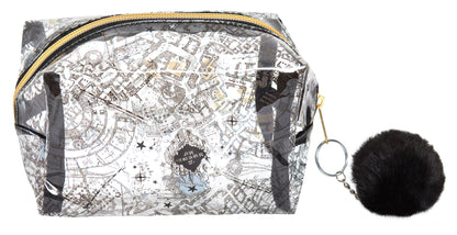 Harry Potter Clear Cosmetics Bag Hogwarts Marauders Map Make Up Bag Pencil Case