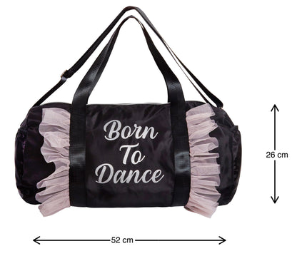 Born To Dance Barrel Bag Girls Holdall Duffle School Sports Ballet Gym Dance Bag