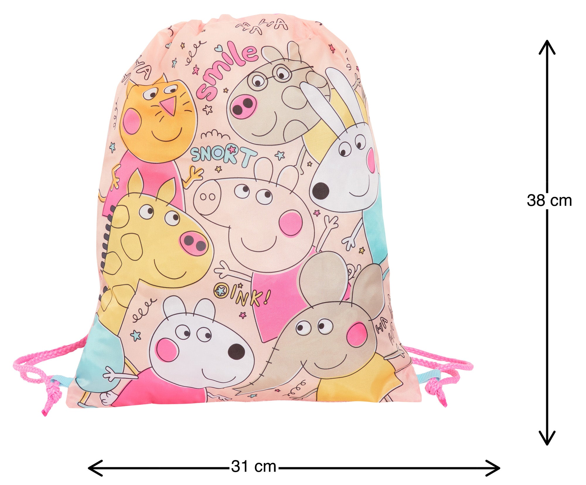 Peppa Pig Drawstring Gym Bag Girls Trainer Swim Bag Kids School Nursery Backpack
