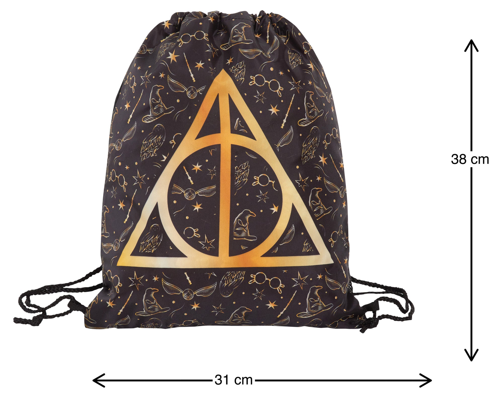 Harry Potter Drawstring Gym Bag Deathly Hallows Trainer School Swim Bag Backpack