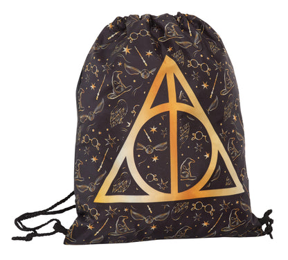 Harry Potter Drawstring Gym Bag Deathly Hallows Trainer School Swim Bag Backpack
