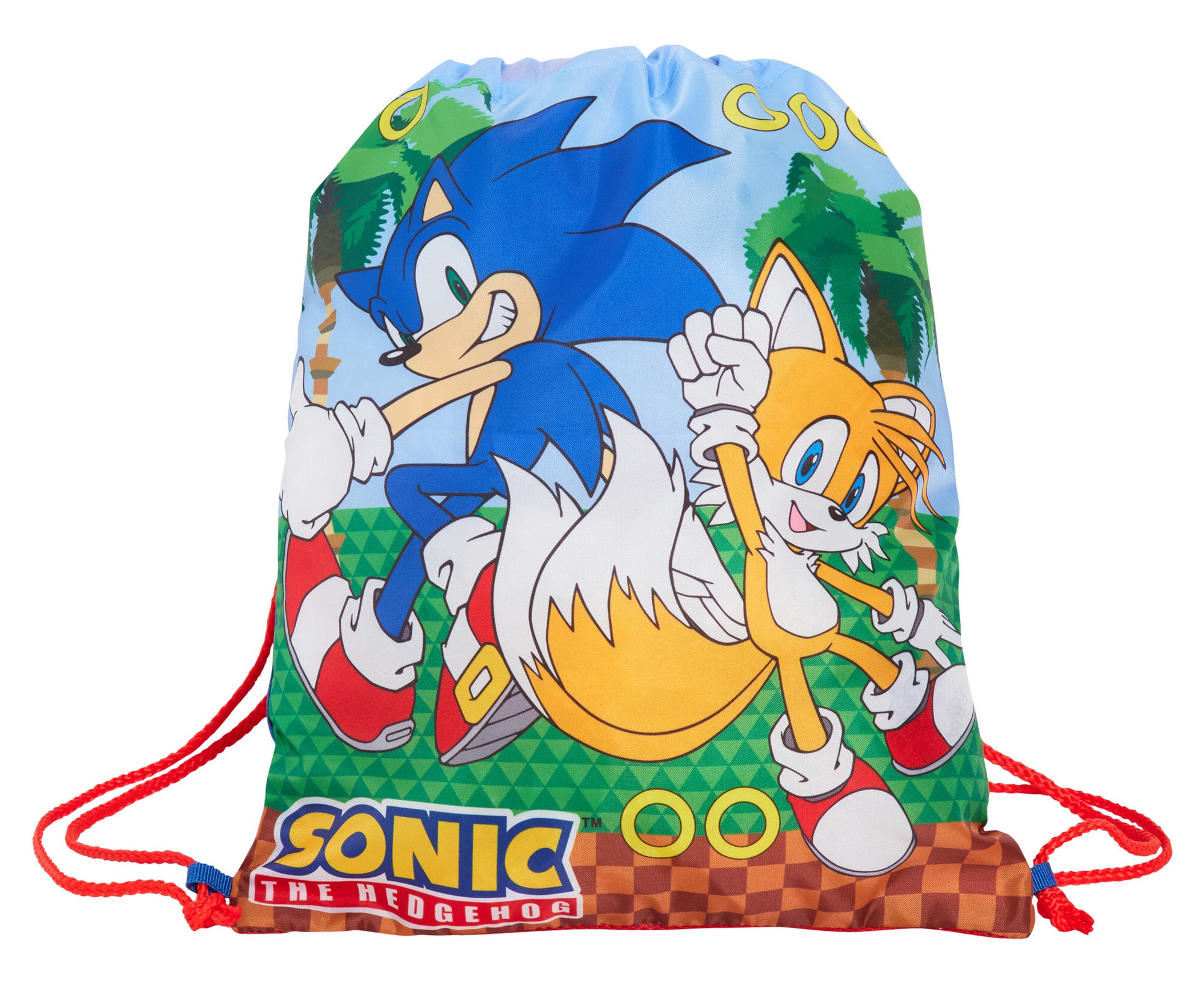 Sonic The Hedgehog Drawstring Gym Bag Boys Trainer Bag Swim Bag Kids PE Backpack