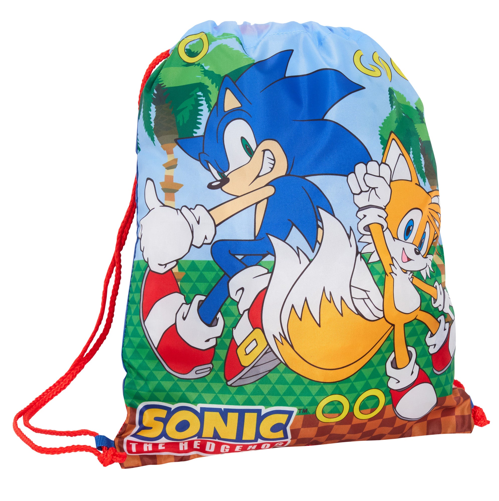 Sonic The Hedgehog Drawstring Gym Bag Boys Trainer Bag Swim Bag Kids PE Backpack