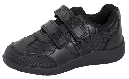 Spiderman Boys School Shoes For Kids Black Trainers Shoes Easy Touch Fastening