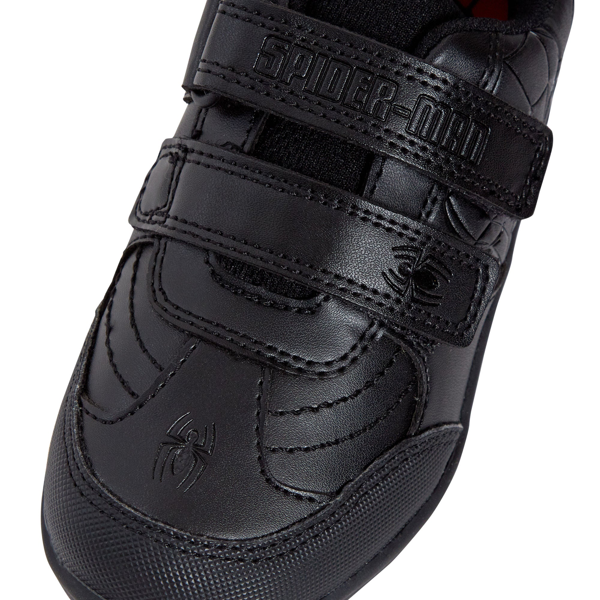 Spiderman Boys School Shoes For Kids Black Trainers Shoes Easy Touch Fastening