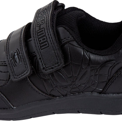 Spiderman Boys School Shoes For Kids Black Trainers Shoes Easy Touch Fastening