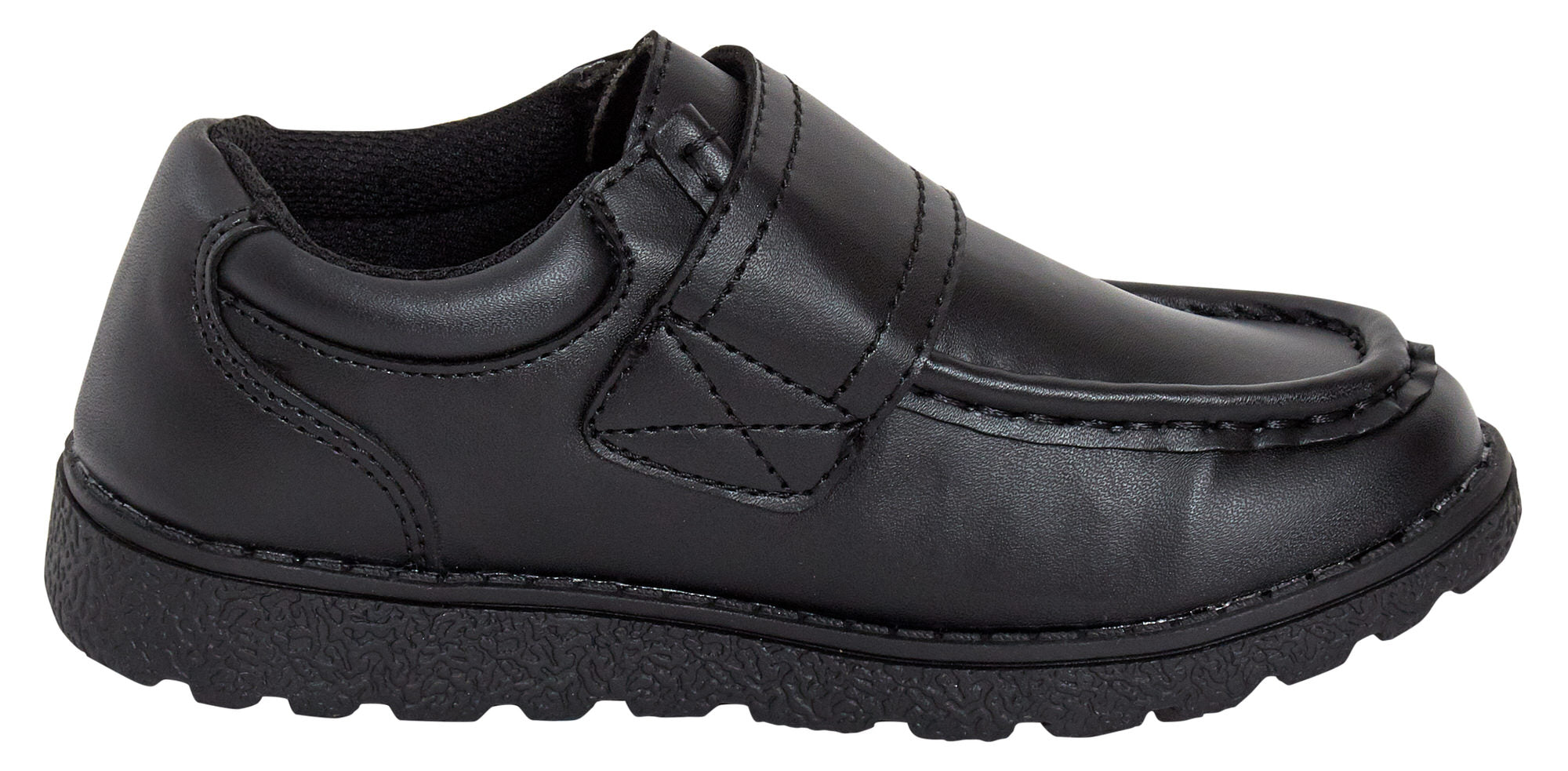 Boys School Shoes For Kids Easy Touch Fasten Hard Wearing Black Formal Shoes