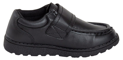 Boys School Shoes For Kids Easy Touch Fasten Hard Wearing Black Formal Shoes