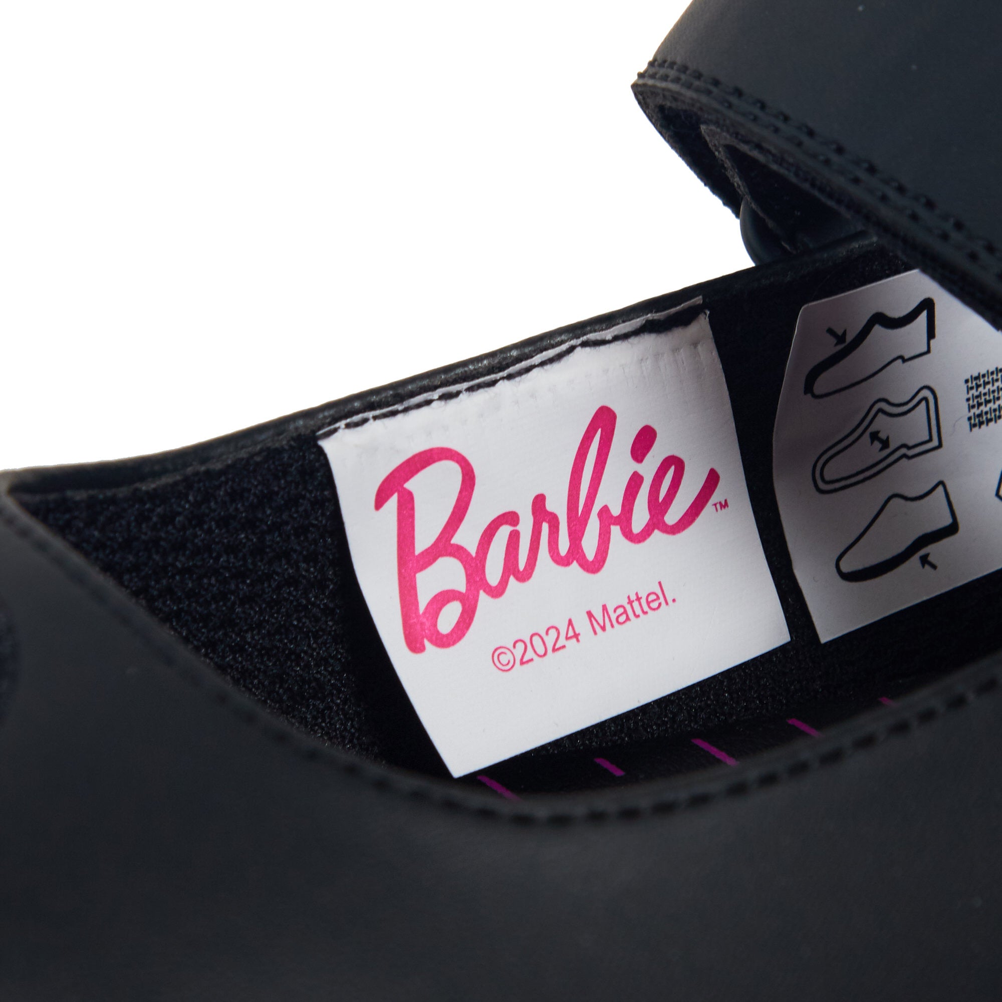 Girls Barbie School Shoes Kids Chunky Sole Strong Black Easy Fasten Loafer Shoes