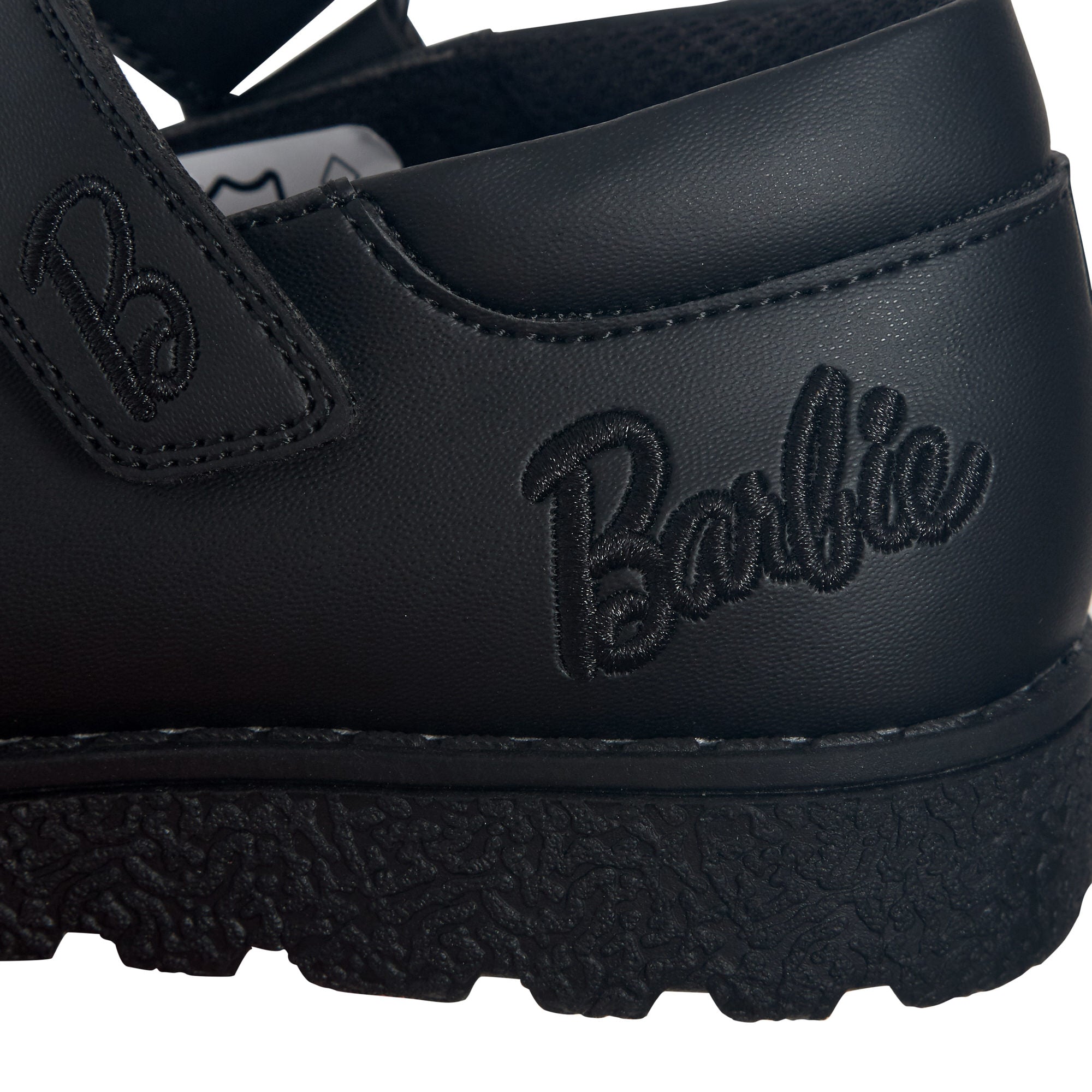 Girls Barbie School Shoes Kids Chunky Sole Strong Black Easy Fasten Loafer Shoes