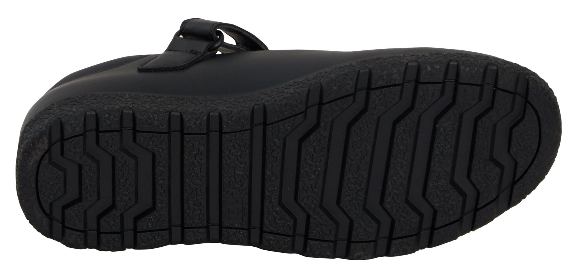 Girls Barbie School Shoes Kids Chunky Sole Strong Black Easy Fasten Loafer Shoes