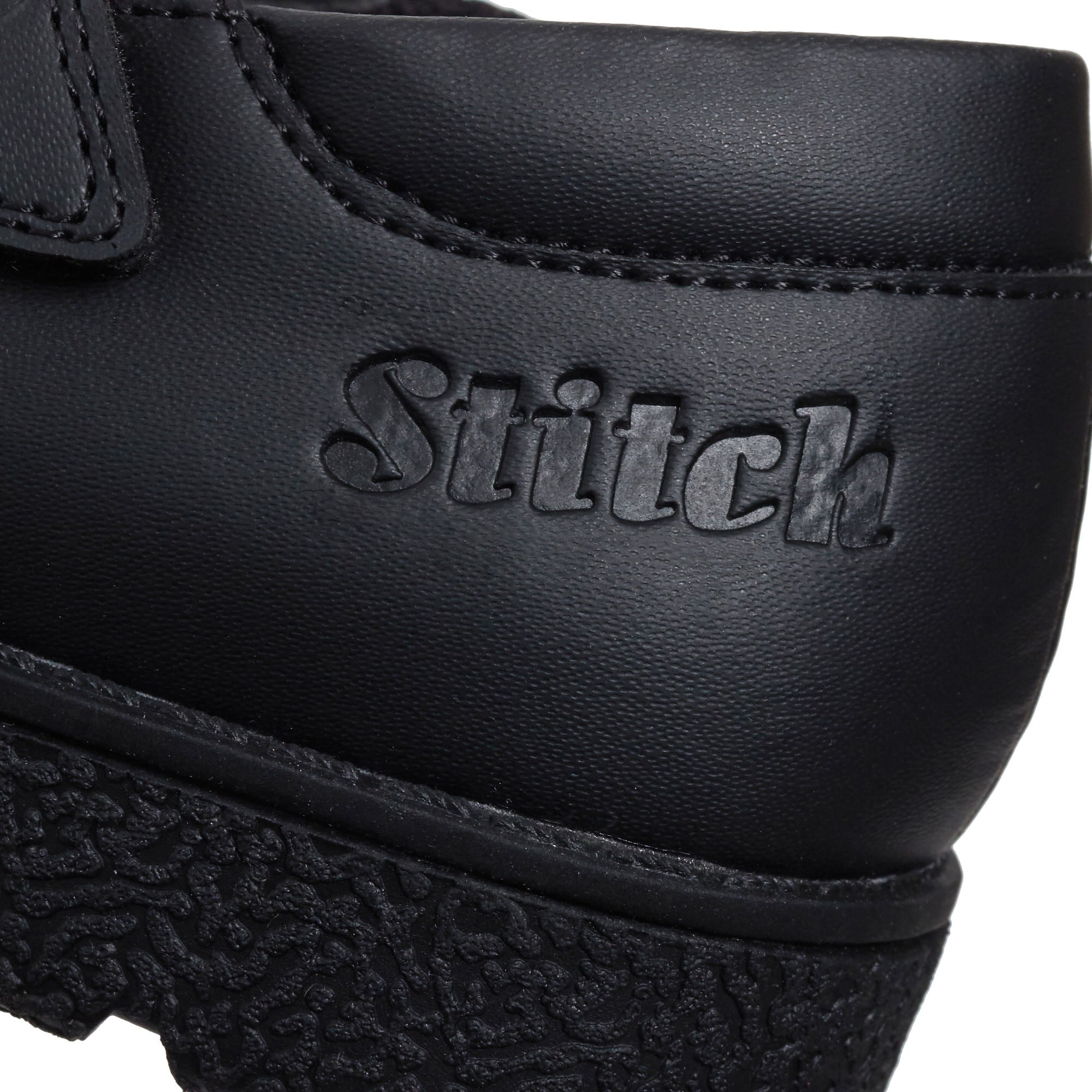 Girls Disney Stitch School Shoes Kids Chunky Sole Strong Black Easy Fasten Shoes