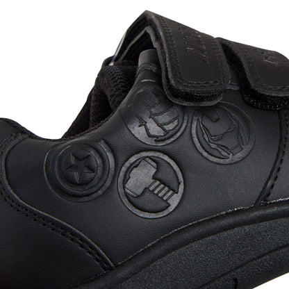 Marvel Avengers Boys School Shoes Kids Black Trainers Shoes Easy Touch Fastening