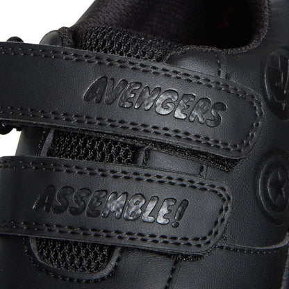 Marvel Avengers Boys School Shoes Kids Black Trainers Shoes Easy Touch Fastening